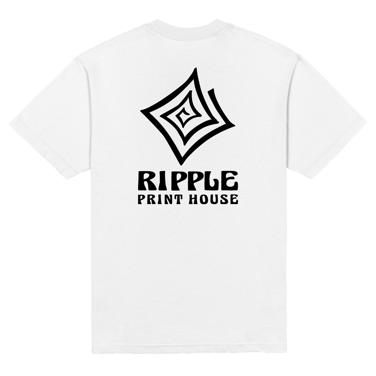 Ripple Print House Ss Tee - White