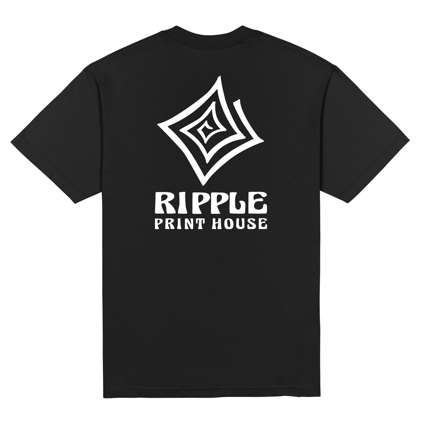 Ripple Print House Ss Tee - Black